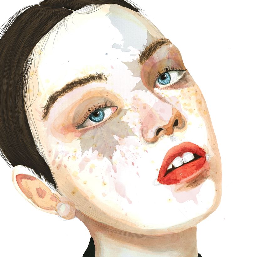 Retrato en acuarela a partir de una fotografía 0