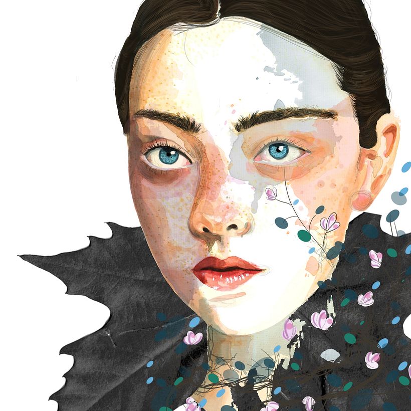 Retrato en acuarela a partir de una fotografía 1