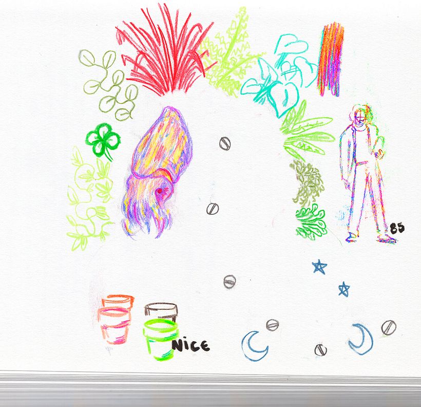 Montagem digital com desenhos antigos, misturas de distintas páginas dos meus cadernos artísticos