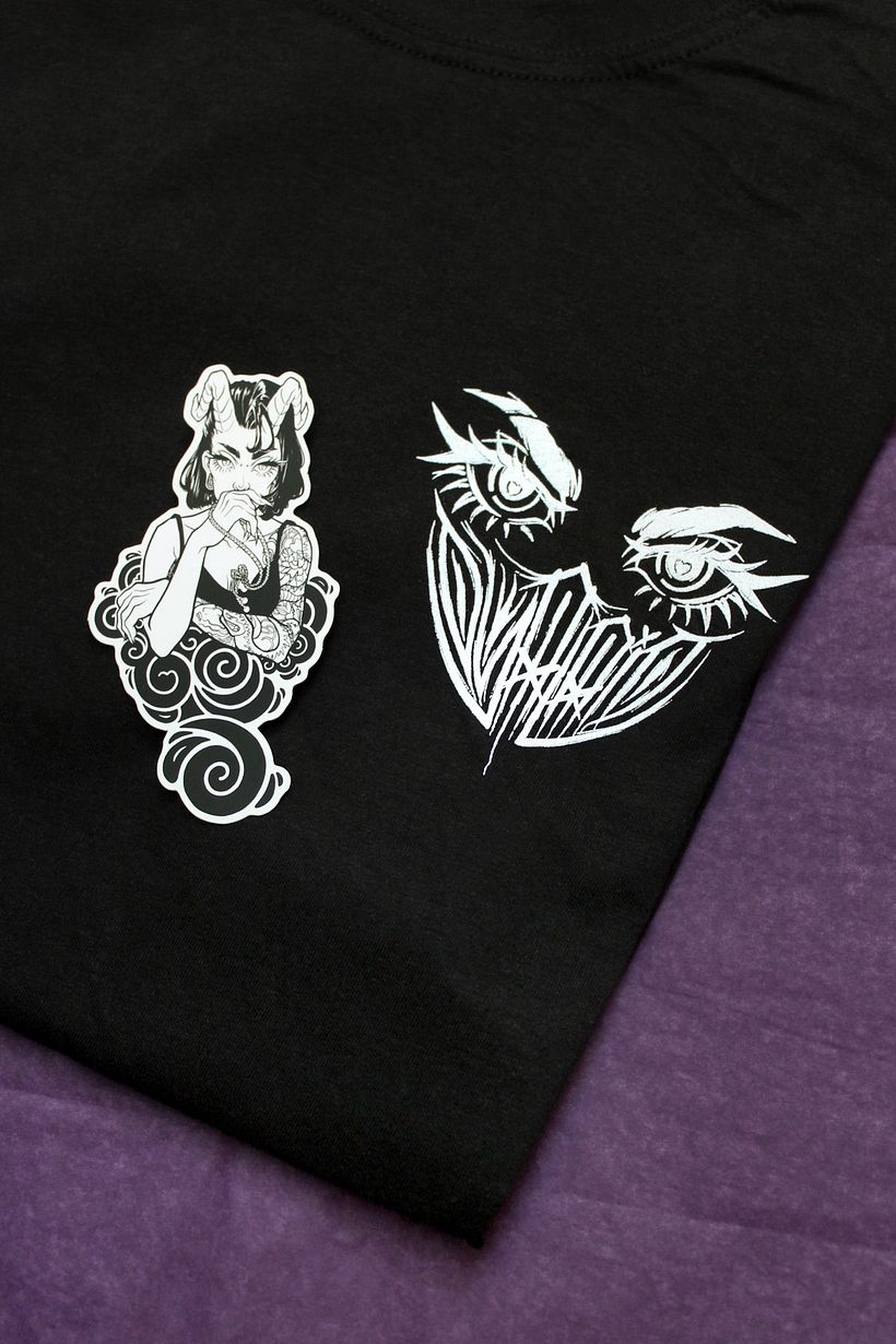 My logo on the chest zone & my design on a sticker