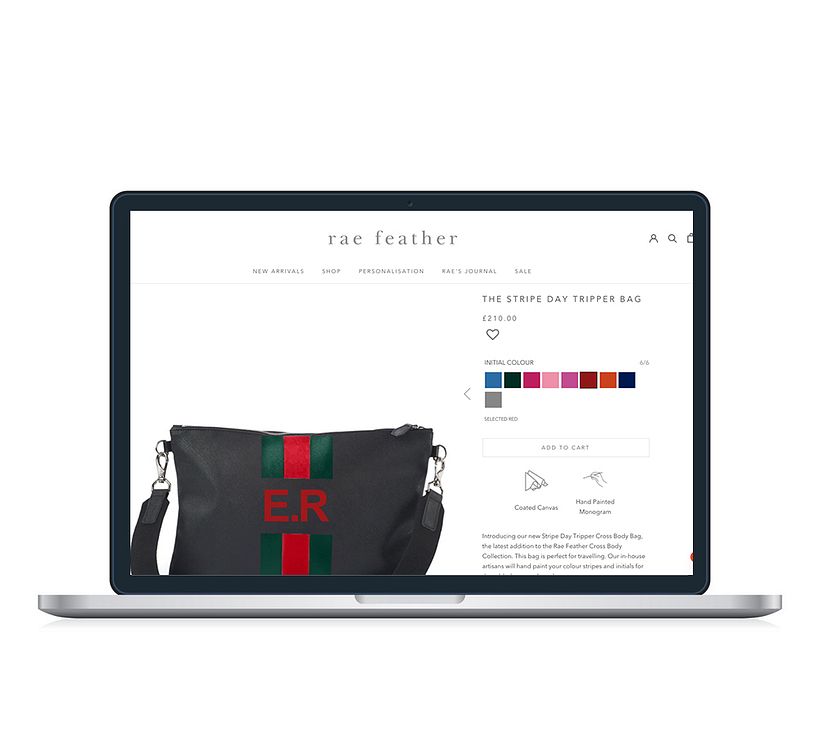 Addition of monogramming functionality for customers to create their designs