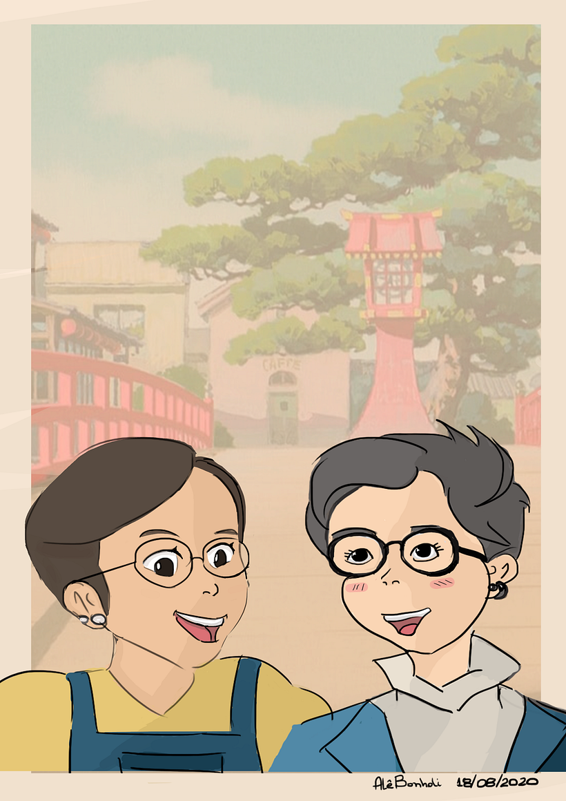 "Ghibli Girls". Alê. Gabi. Photoshop. Illustration. - AlêBonholi