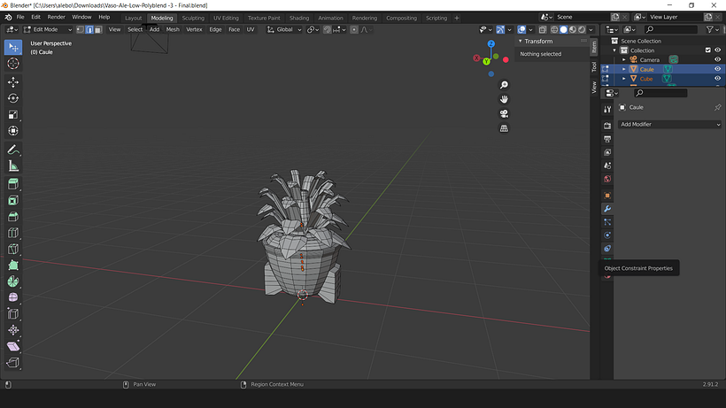 Vase. LowPoly. 3D Modeling. Blender. / Vase. Modelagem 3D. Poucos Poligonos. Blender. - AlêBonholi