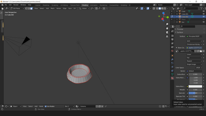 Food Bowl. LowPoly. 3D Modeling. Blender. / Pote de Comida. Modelagem 3D. Poucos Poligonos. Blender. - AlêBonholi