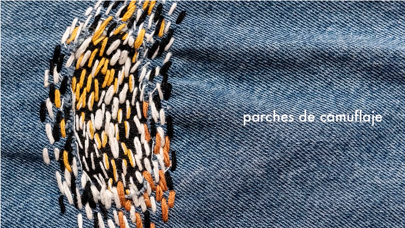 The Visible Mending technique helps create a camouflage effect
