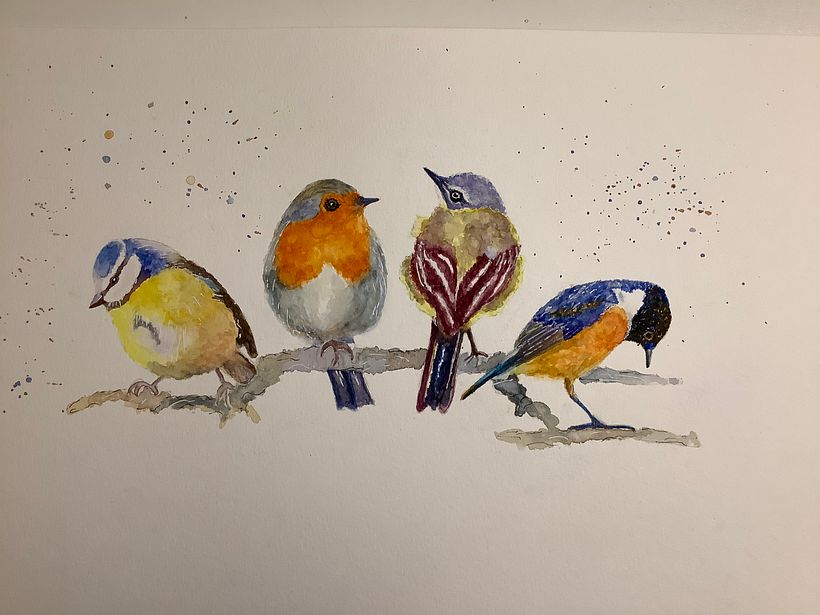 My project in Artistic Watercolor Techniques for Illustrating Birds course -1