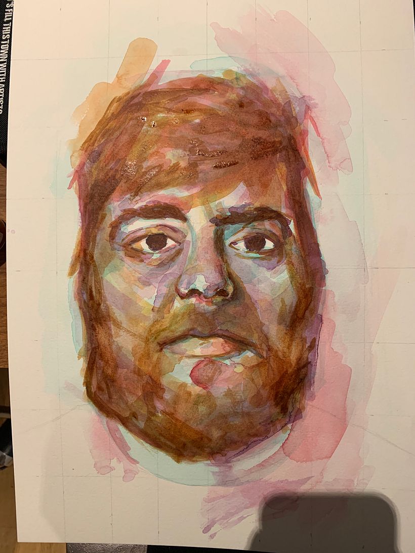 My project in Artistic Portrait with Watercolours course - Pintura em aquarela