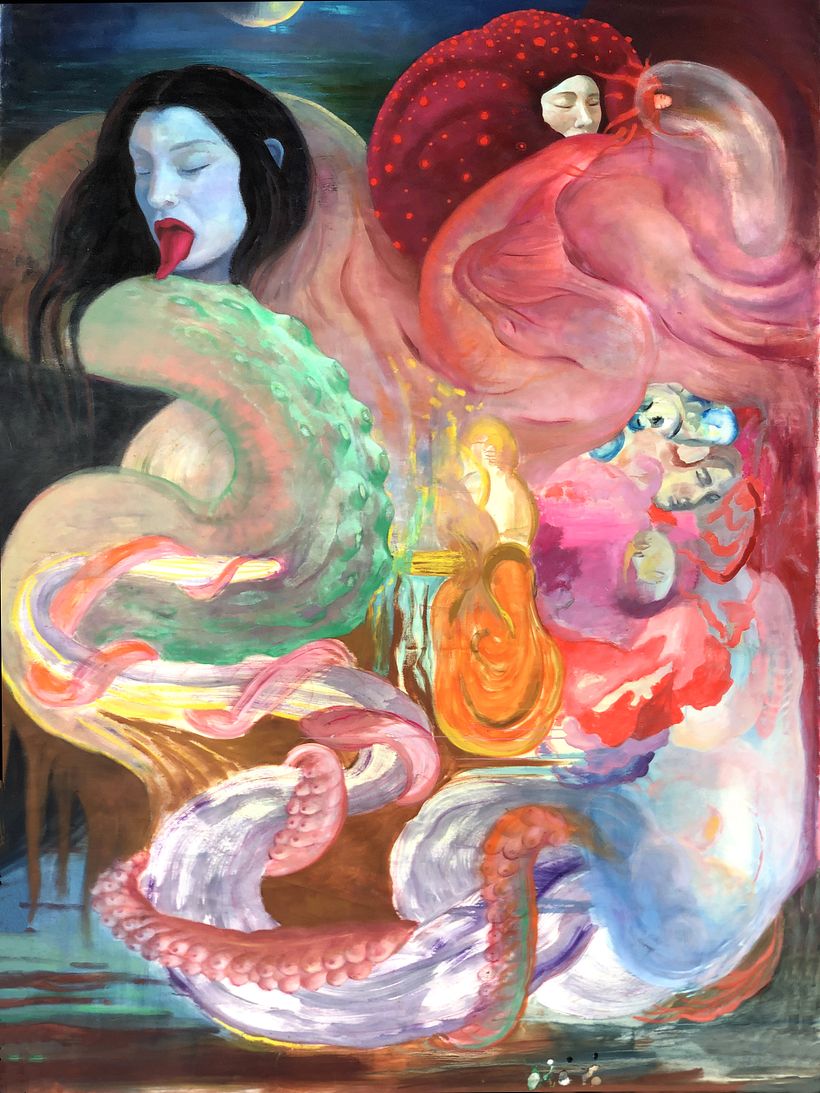 Formas de lo vivo. Oleo sobre tela 200 x 300 cm. 2019