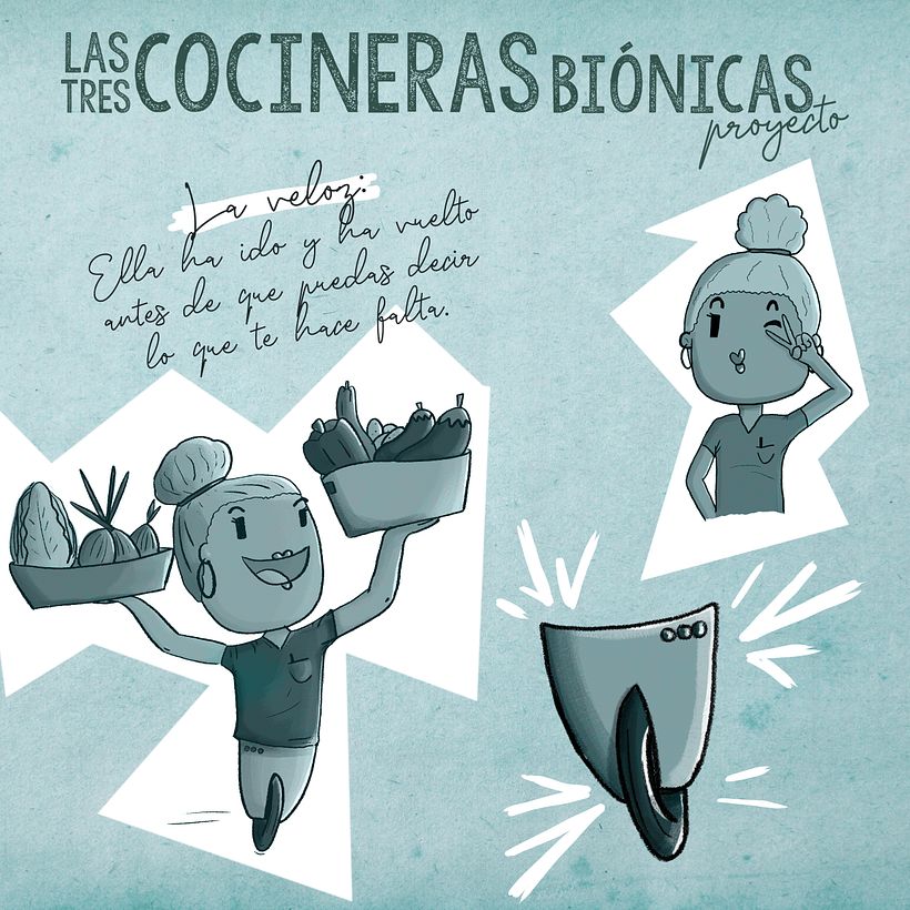 Ilustración especifica de la cocinera "La veloz".