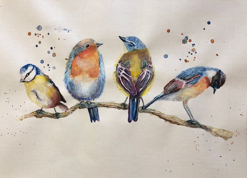 My project in Artistic Watercolor Techniques for Illustrating Birds course 0