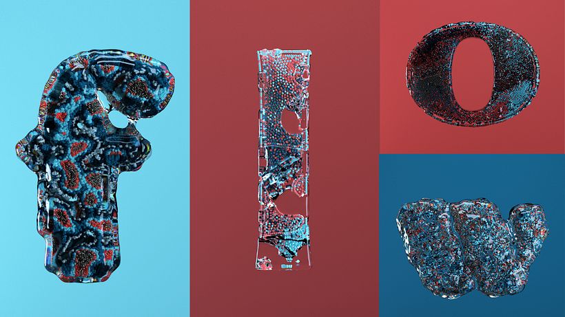 BUBBLE FLOW: Lettering 3D animado con X-Particles 3