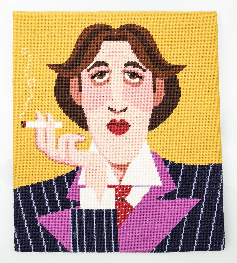 Oscar Wilde needlepoint -1