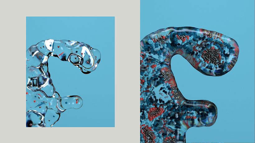 BUBBLE FLOW: Lettering 3D animado con X-Particles 15