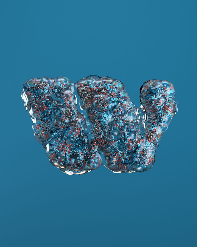 BUBBLE FLOW: Lettering 3D animado con X-Particles 32