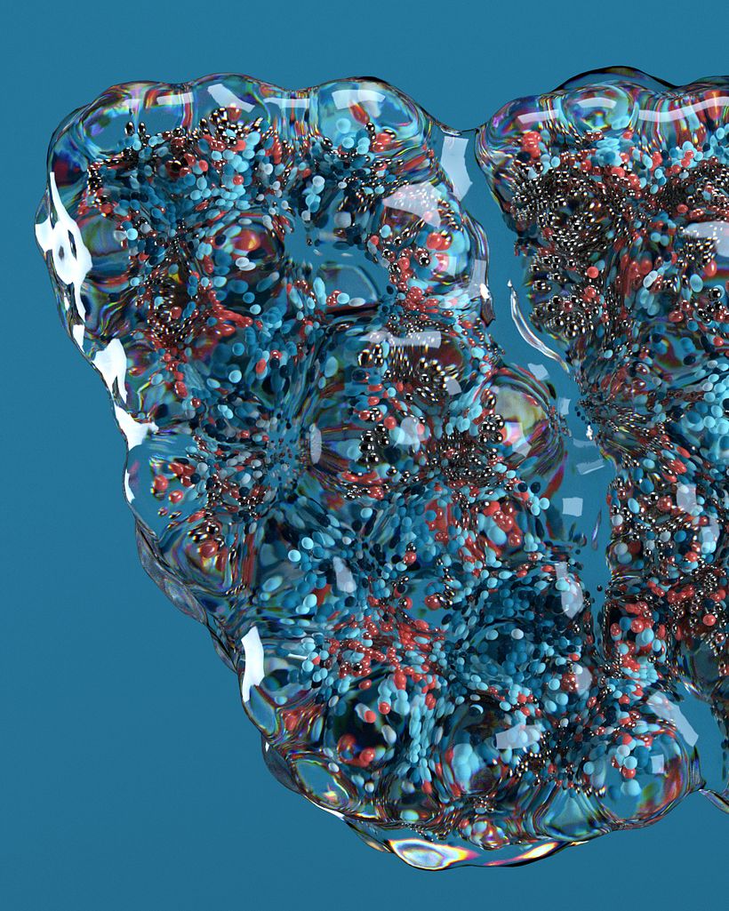 BUBBLE FLOW: Lettering 3D animado con X-Particles 36