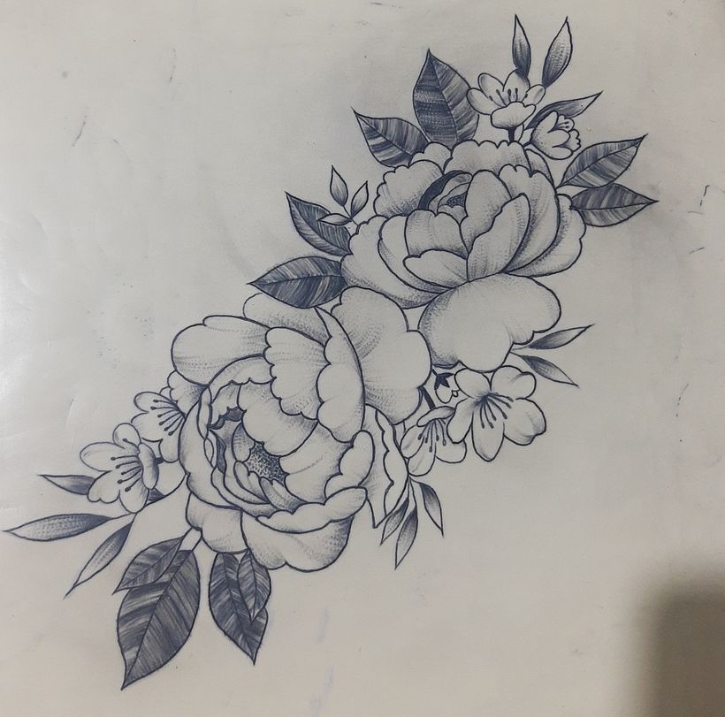 Meu projeto do curso: Tatuagem botânica com pontilhismo 0