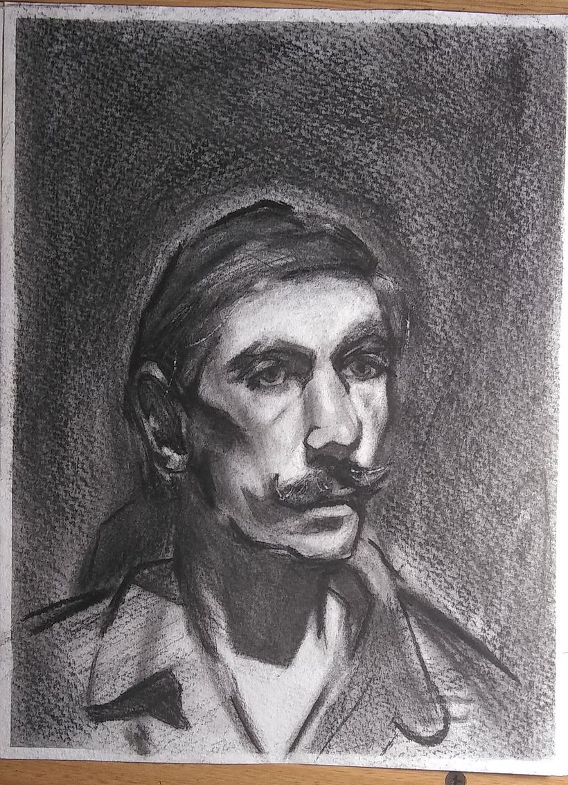 Mi Proyecto del curso: mi retrato final de carboncillo 0