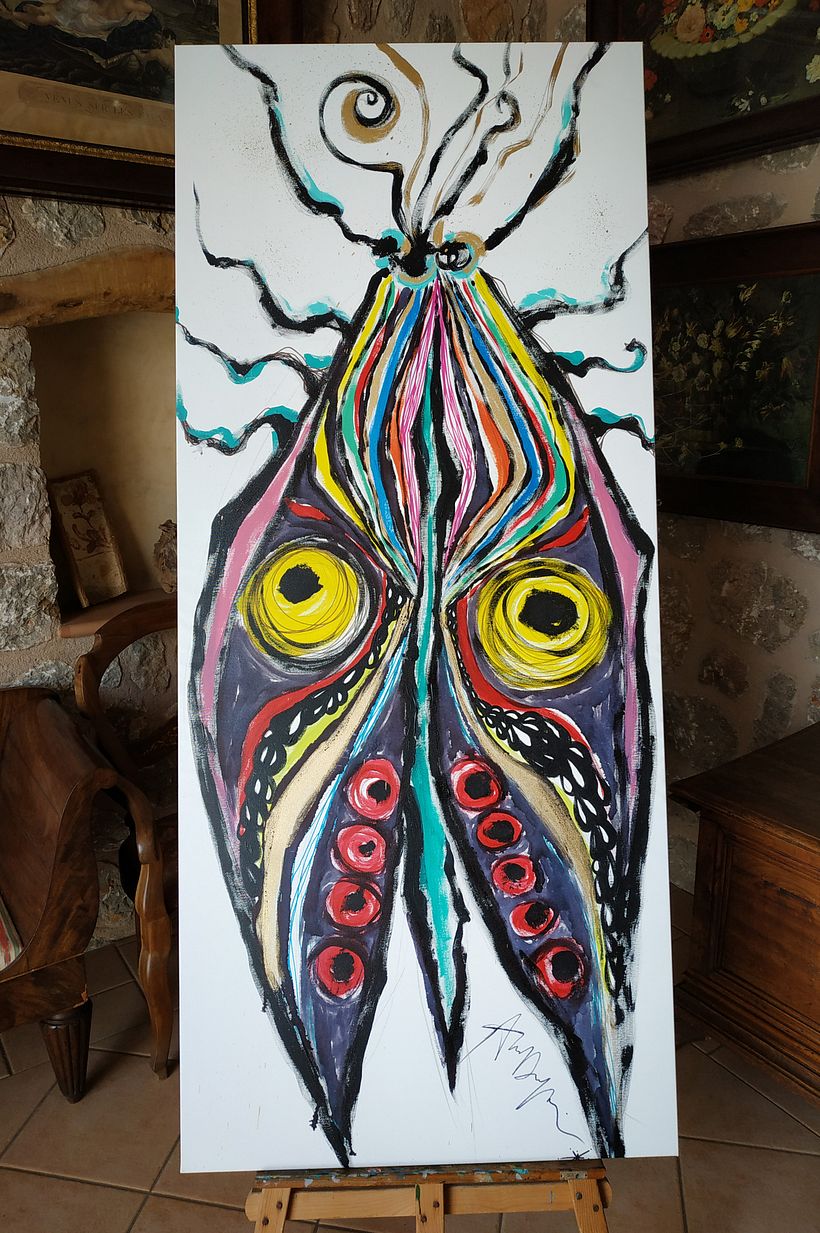 "Metamorfosis"  - Técnica mixta: Pintura acrílica, sprays, tintas, rotuladores y lápices... Año 2019 