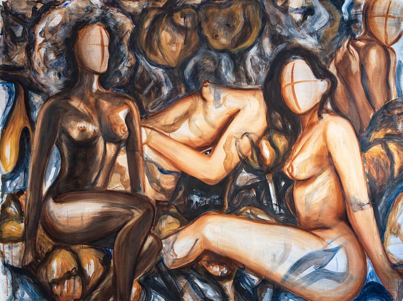 Disentangling, 2020. Oil on Canvas, 60 x 80 inches (152.4 x 203 cm)