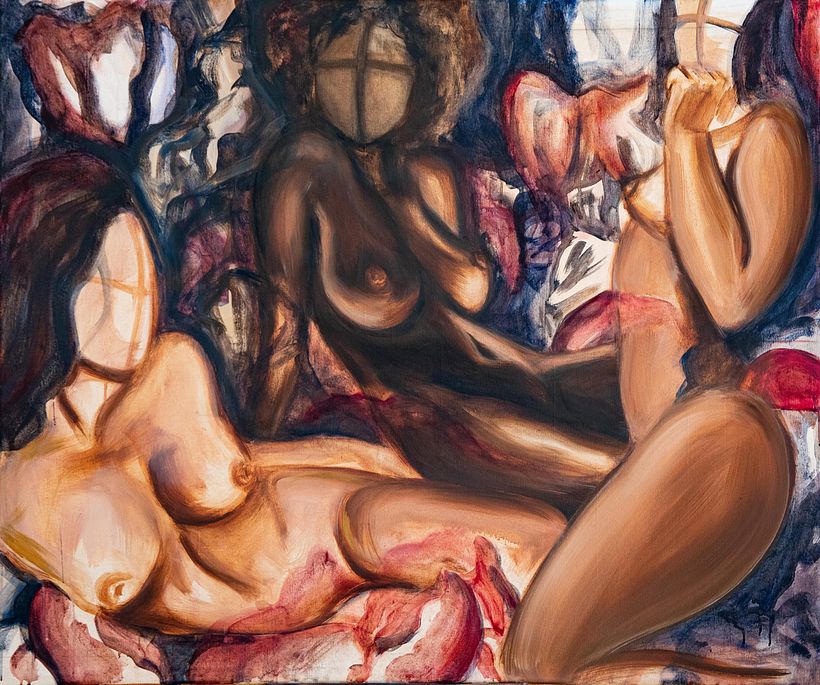 Free, Together We Bloom, 2020 Oil on Canvas 47 x 39 inches (119.4 x 99 cm)