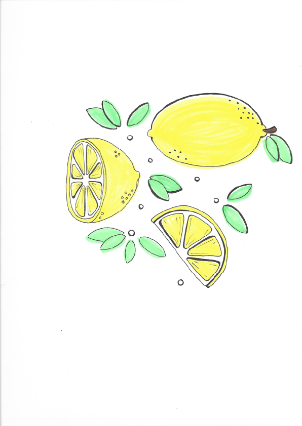es mi dibujo de limones hecha a mano