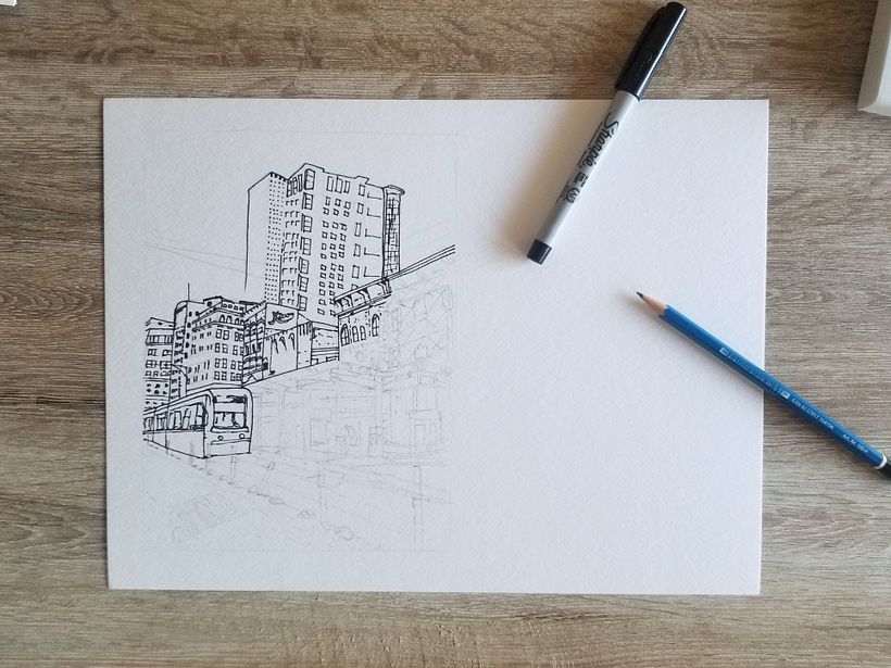 Post-sketch, creo que me he pasado con el entintado, pero quién no ama los Sharpies