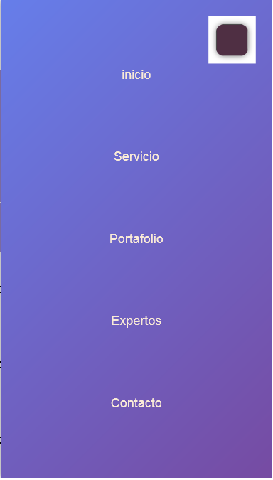 Esto es el menu del princio en el cuadrito color vino, lo puse para ir a la seccion que tu quieras.