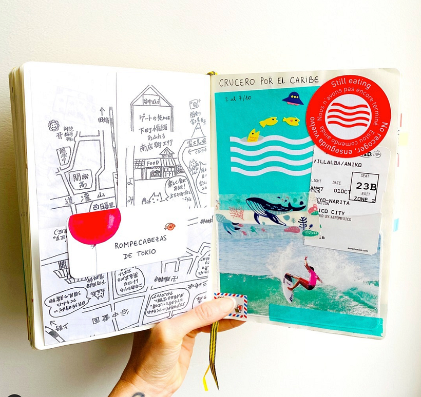 Aniko coversher journals with creative fantasies.