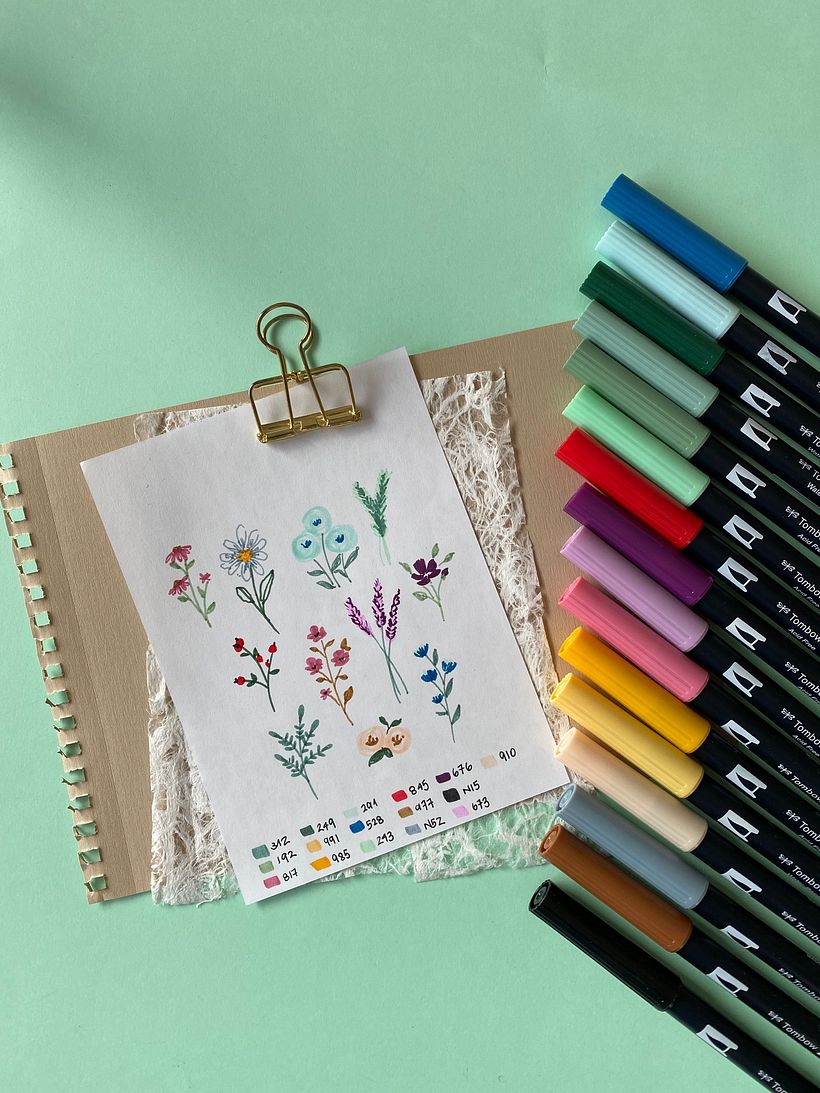 Bocetos con brush pens