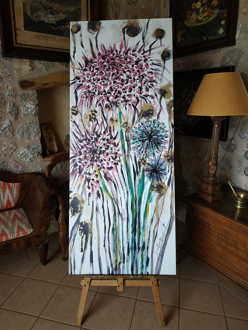 "Hinojo silvestre" - Técnica mixta: Pintura acrílica, sprays, tintas, rotuladores y lápices... Año 2019