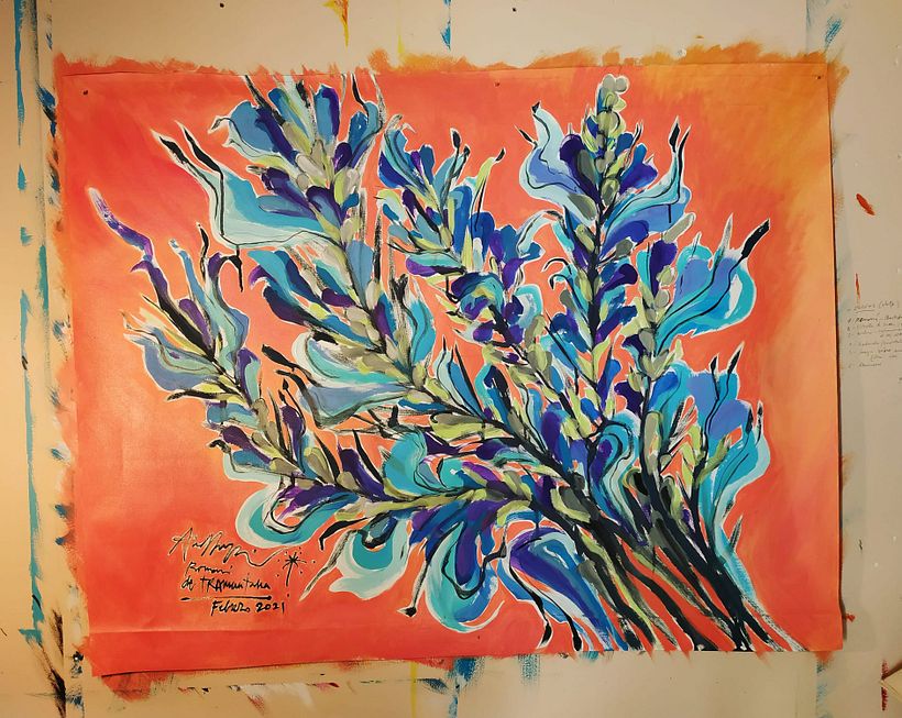 "Romaní de Tramuntana" - Técnica mixta: Pintura acrílica, sprays, tintas, rotuladores y lápices... Año 2021
