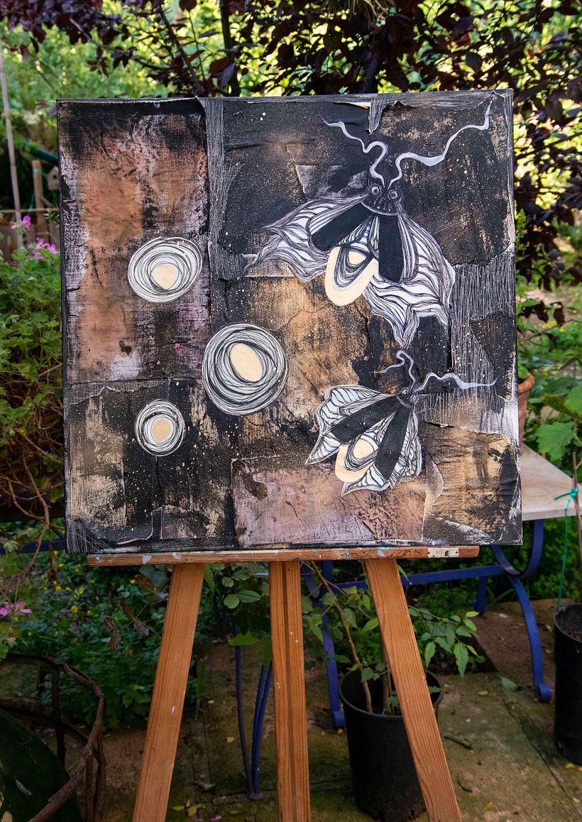 "Luciérnagas" - Técnica mixta: Pintura acrílica, sprays, tintas, rotuladores y lápices... Año 2018/2019