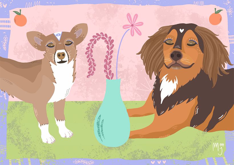 Ilustração- retratos de animais de estimação -1