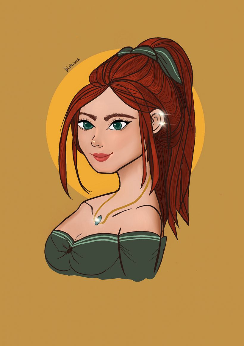 Meu projeto do curso: Retrato de personagens femininas com Procreate -1