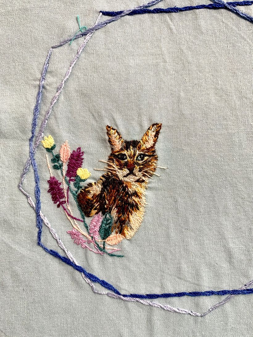 This cat belongs to my friend and I embroidered it as a gift for her birthday.