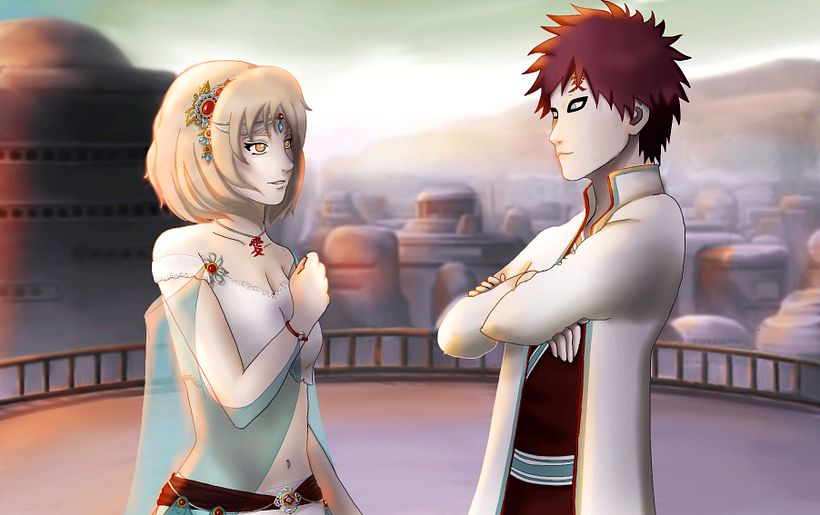 Suna Hime & Gaara (fan art) -1
