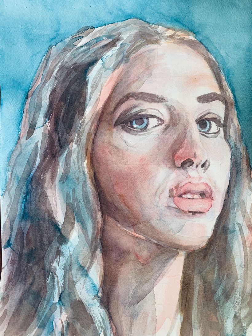 My project in Artistic Portrait with Watercolours course - Pintura em aquarela