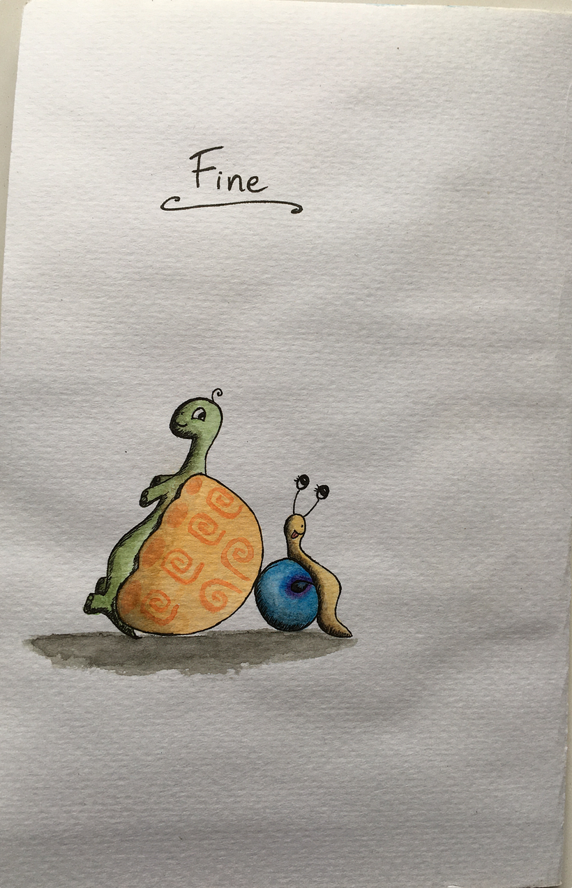 La Lumaca e La Tartaruga (the snail and the tortoise) - My project in Narrative Techniques for Illustrated Stories course 4