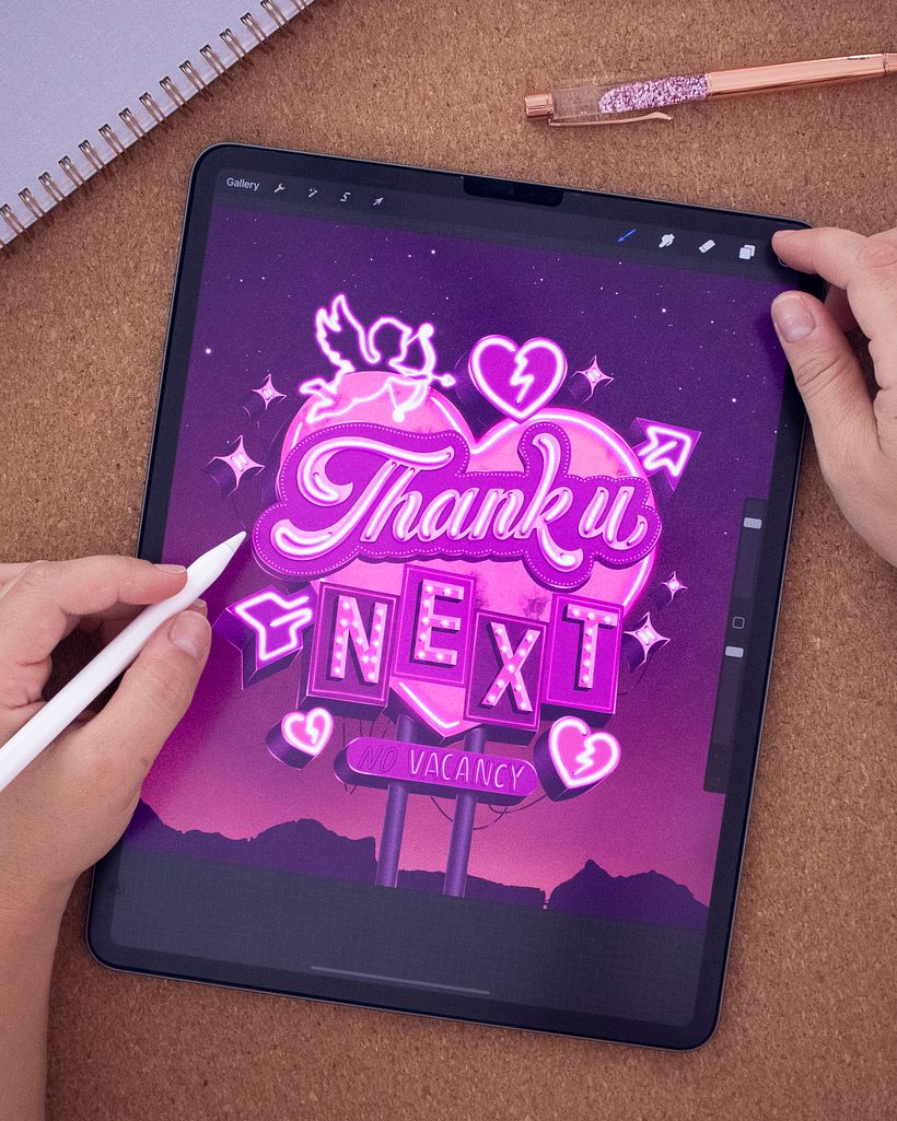 Thank U Next - Digitales Lettering
