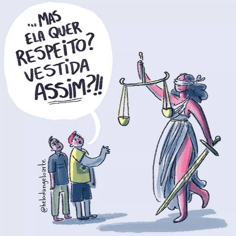 Humor e ironia estão sempre presentes em todos os quadrinhos de Helô