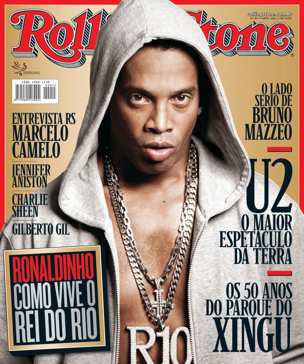 Ronaldinho Gaúcho on the cover of “Rolling Stone,” by Daryan Dornelles.