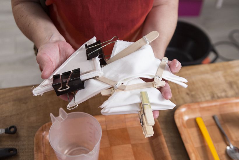 Los materiales para nuestra técnica shibori.