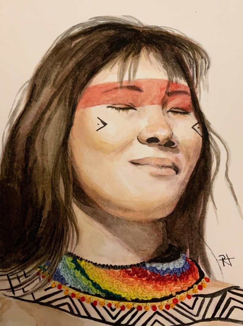 Retrato en acuarela de Zaipabon. 