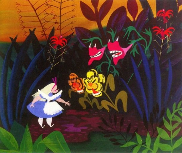 Um dos trabalhos artísticos de Mary Blair para 'Alice no País das Maravilhas'