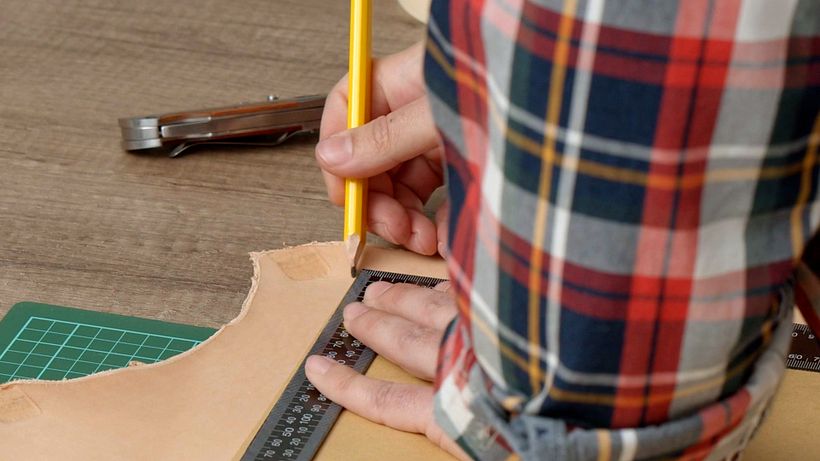 Marking the lines in pencil gives you a more precise cut
