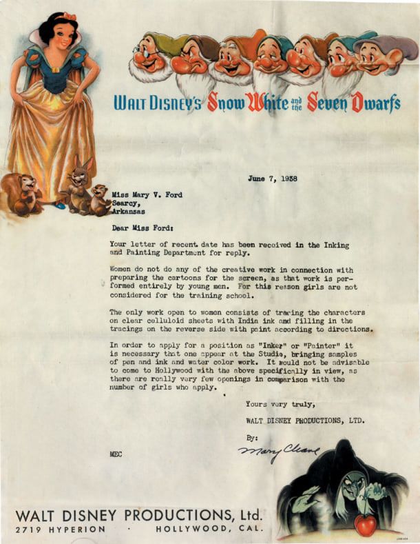 Rejection letter received by Mary Ford in 1938, and recovered by her grandson Kevin Burg.