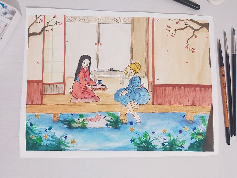 Mi Proyecto del curso: Ilustración en acuarela con influencia japonesa 1