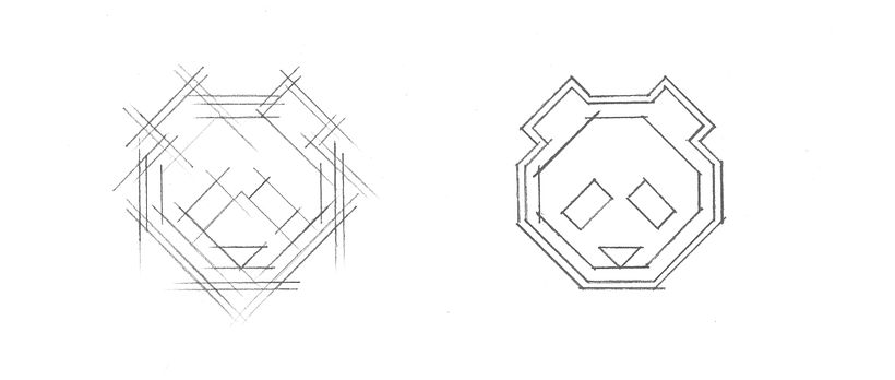 Sketches for the new Panda Global identity. Credit: Chermayeff & Geismar & Haviv