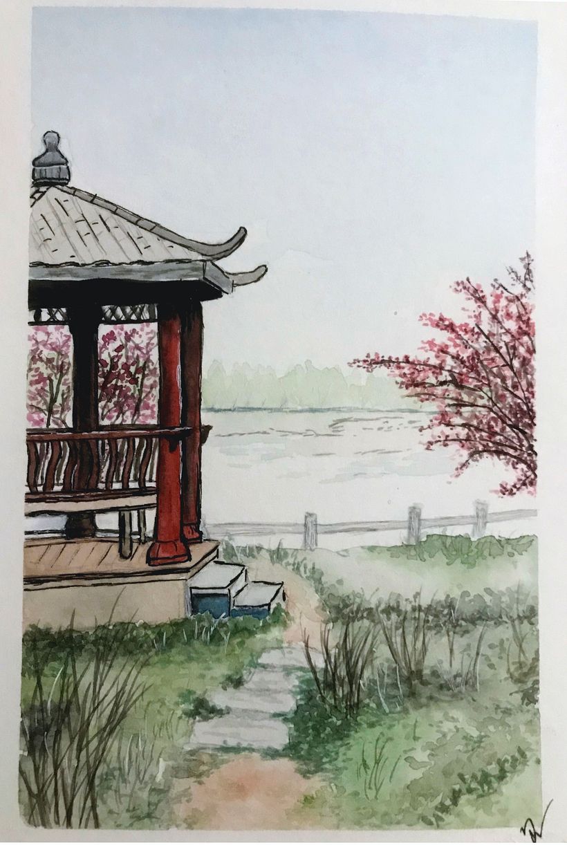 Meu projeto do curso: Ilustração em aquarela com influência japonesa 0