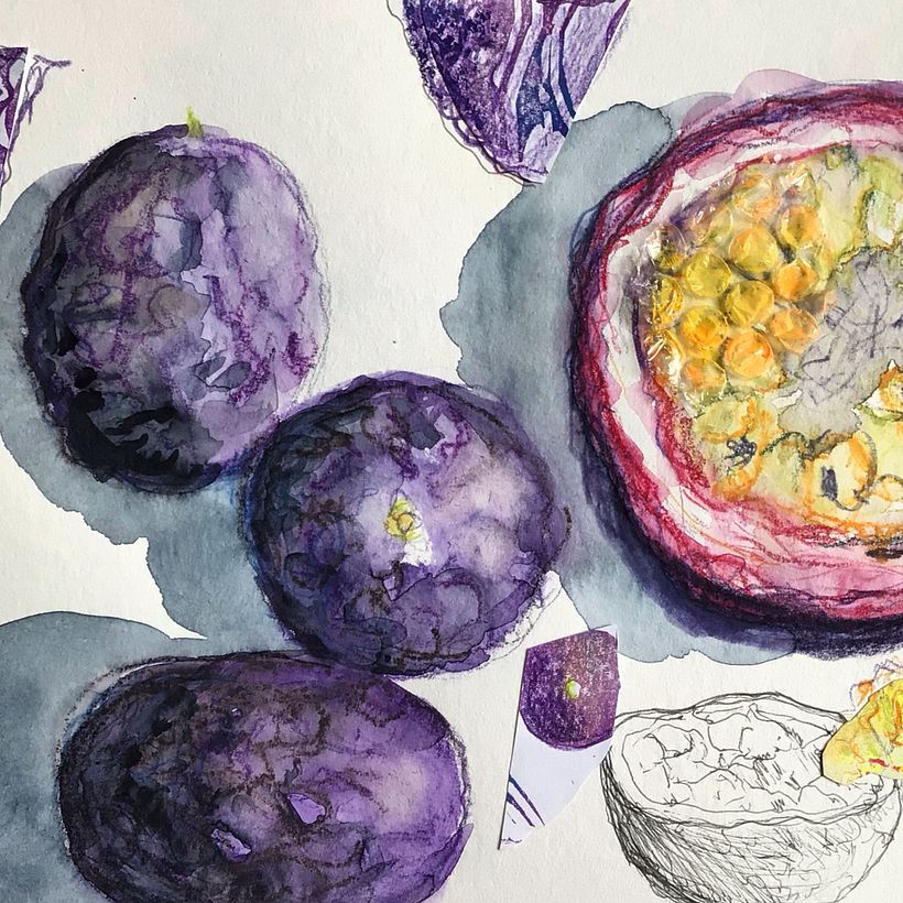 Passion fruit mixed media